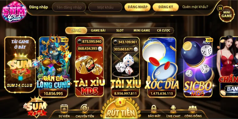 Trang web chính thức của cổng game SUMCLUB